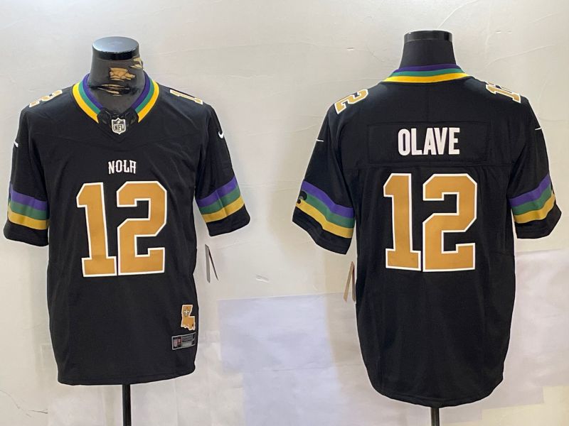 Men New Orleans Saints #12 Olave Black Three generations 2024 Nike Vapor Limited NFL Jersey style 1->new orleans saints->NFL Jersey